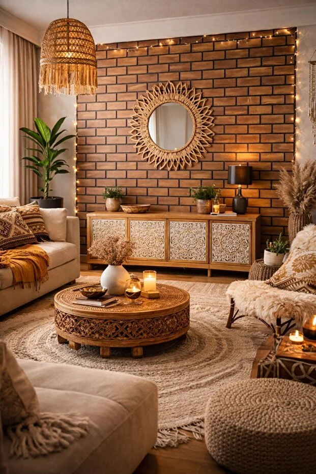 Dekoratif MDF ve Keçe Akustik Duvar Paneli 100x280 cm | Tuğla Desenli Duvar Kaplama | Toplam 6mm